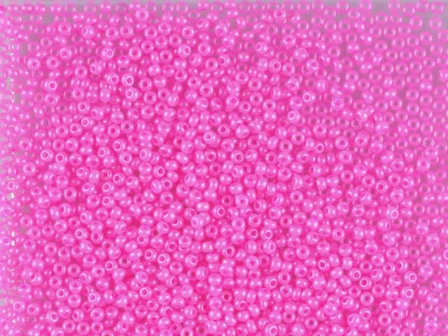 Preciosa 11/0 17177 Alabaster Luster-Yarı şeffaf Parlak Pink -Seker Pembe kum boncuk ürün görseli