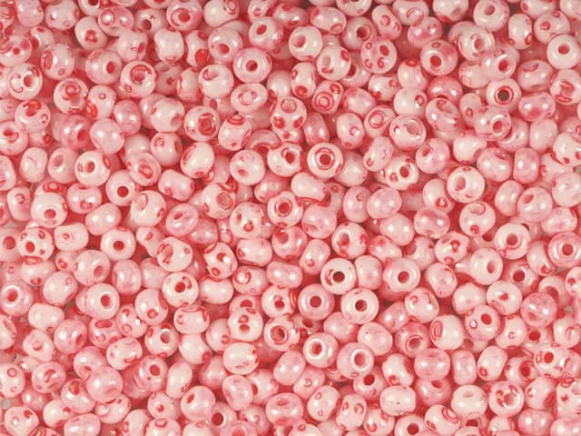 Preciosa 6/0 26298 Picasso Pembe Benekli kum boncuk ürün görseli